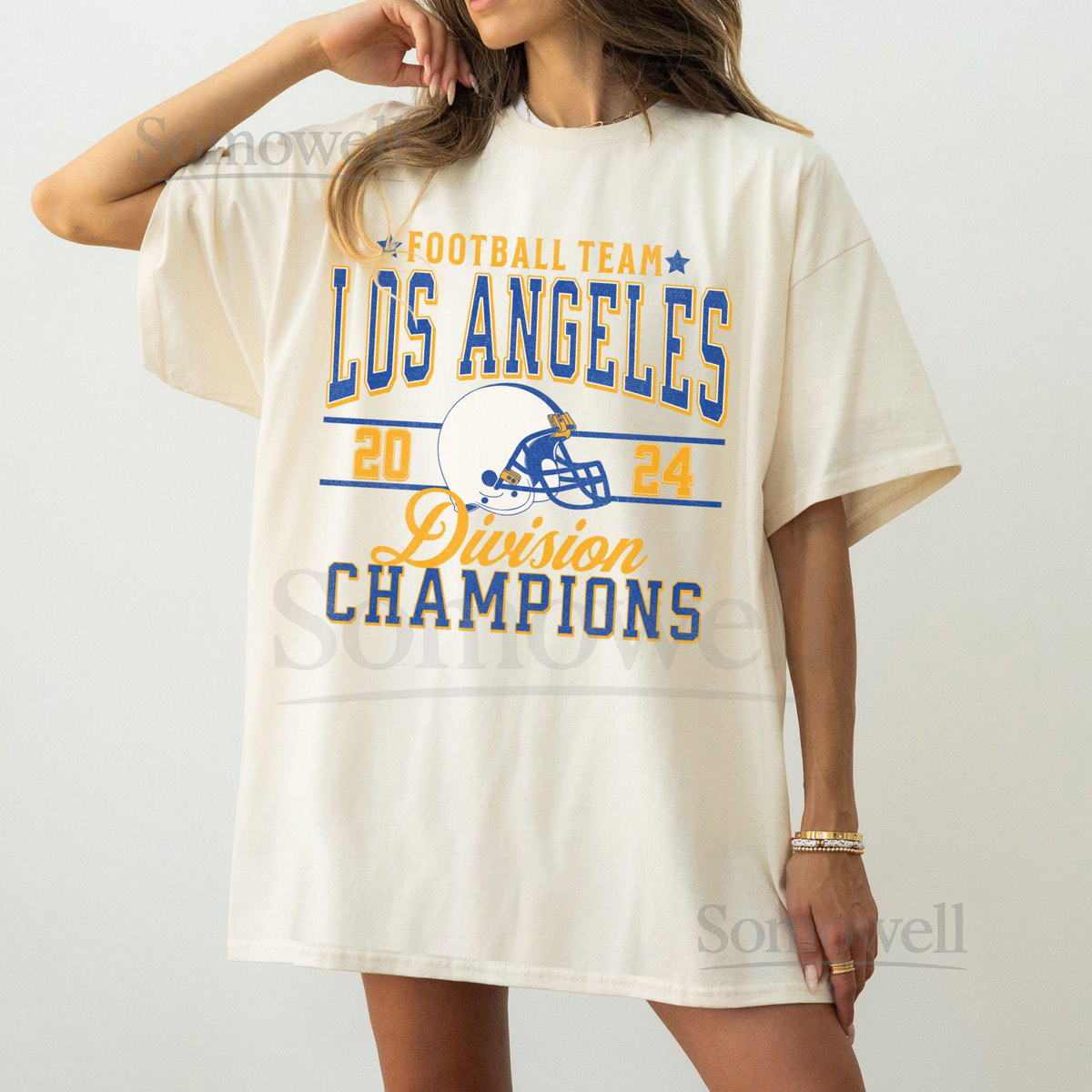 Los Angeles Football Team Division Champs 2024 Unisex Softstyle T-Shirt Retro Ram Football Shirt Vintage Ram Championship Crewneck Shirt_560