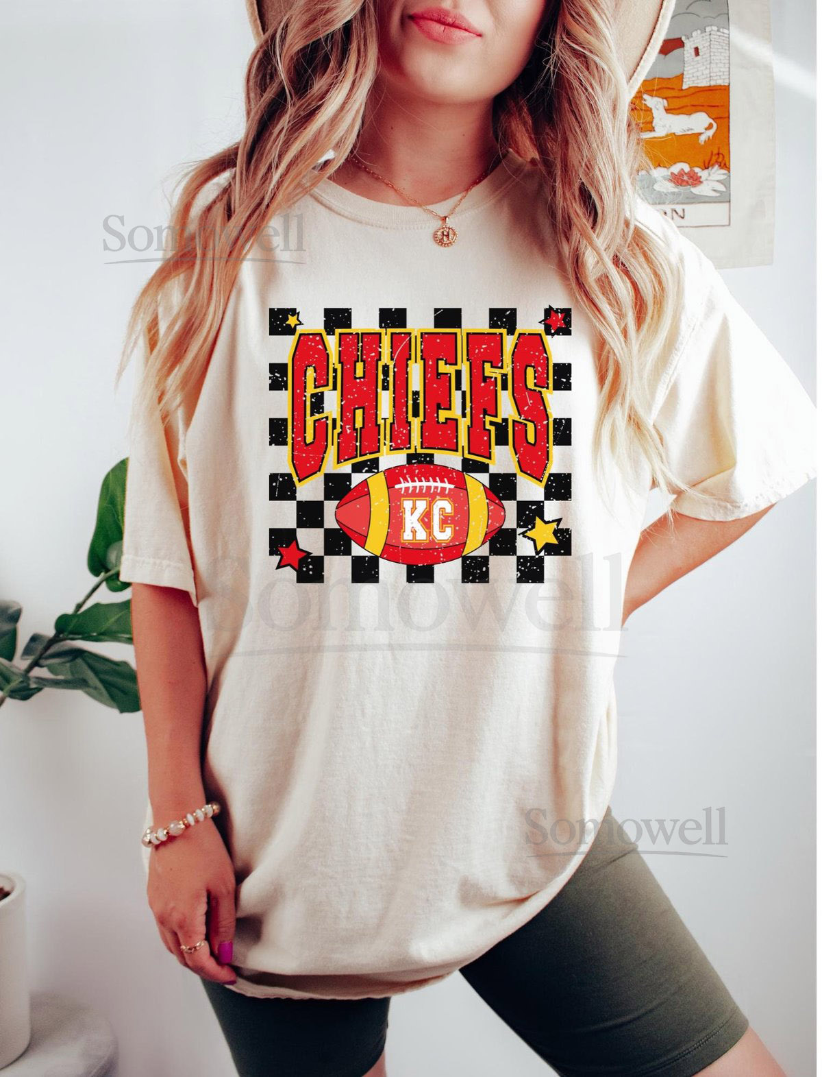 KC Chiefs Shirt Cozy KC Football Shirt with Distressed Print Kansas City Shirt Retro Design_404