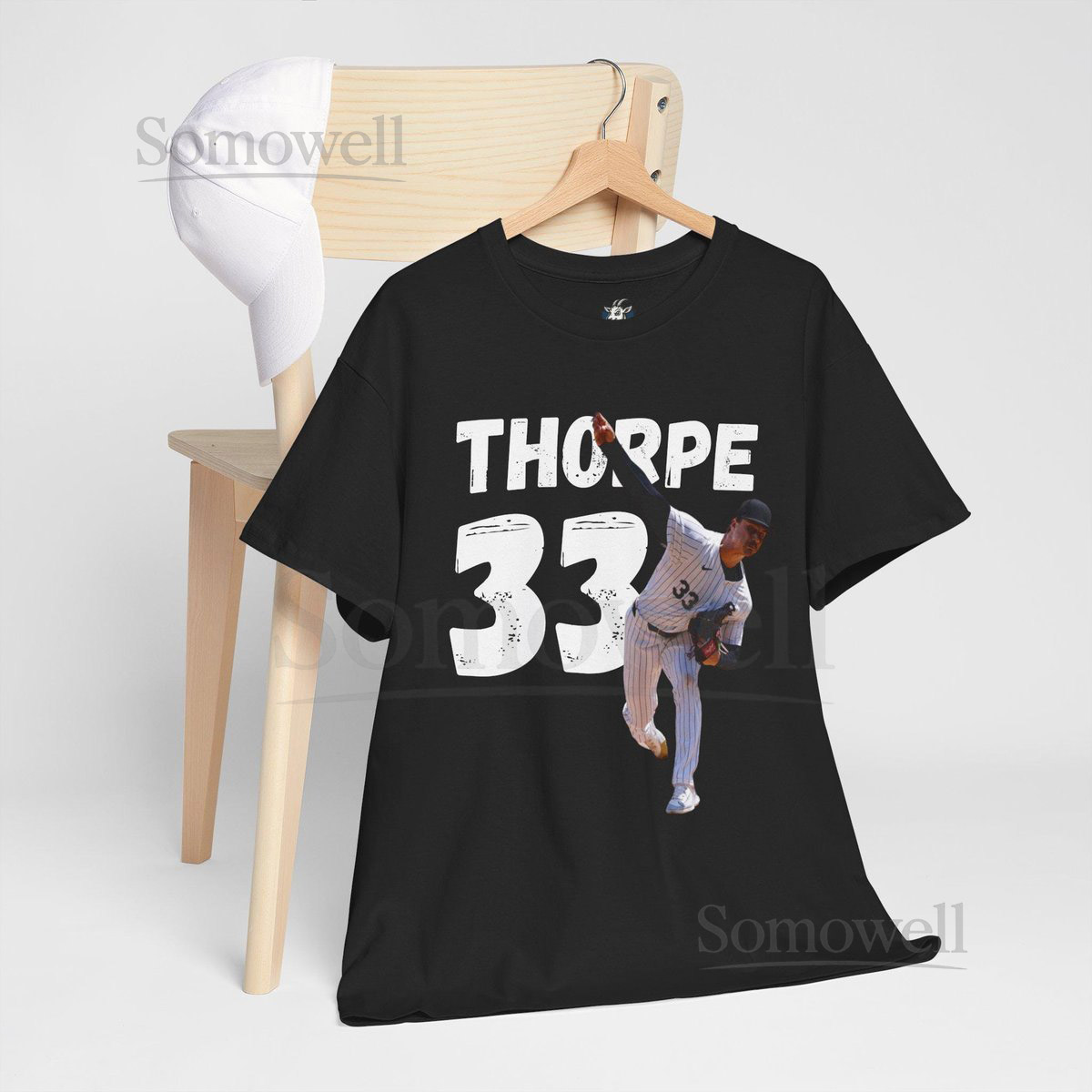 Drew Thorpe Chicago White Sox 33 T-Shirt Black Gray_423