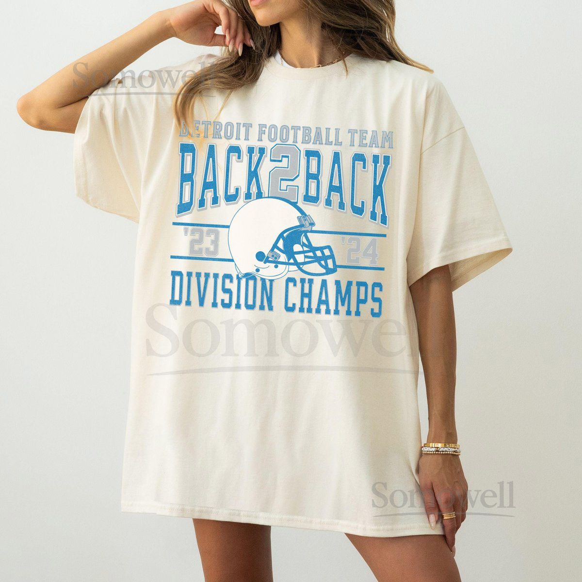 Detroit Football Team Back To Back Division Champs Unisex Soft T-Shirt Retro Lion Football Shirt Vintage Lion 2 In A Row Championship Tee_153