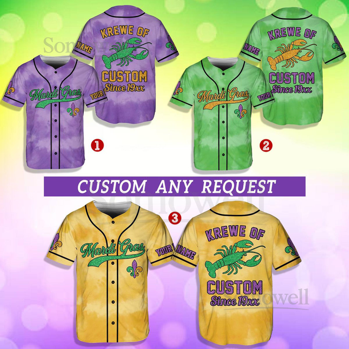 Personalized Mardi Gras Baseball Jersey Custom Mardi Gras Krewe Lobster Since 19xx Baseball Jersey Shirt Gift For Family Matching_215