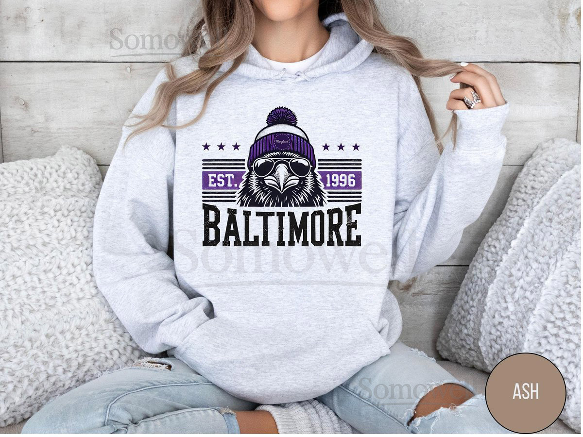 Baltimore Football Hoodie Vintage Baltimore FB Sweatshirt Football Fan Apparel Gift for Sports Fans Team Spirit Hooded Sweatshirt_111