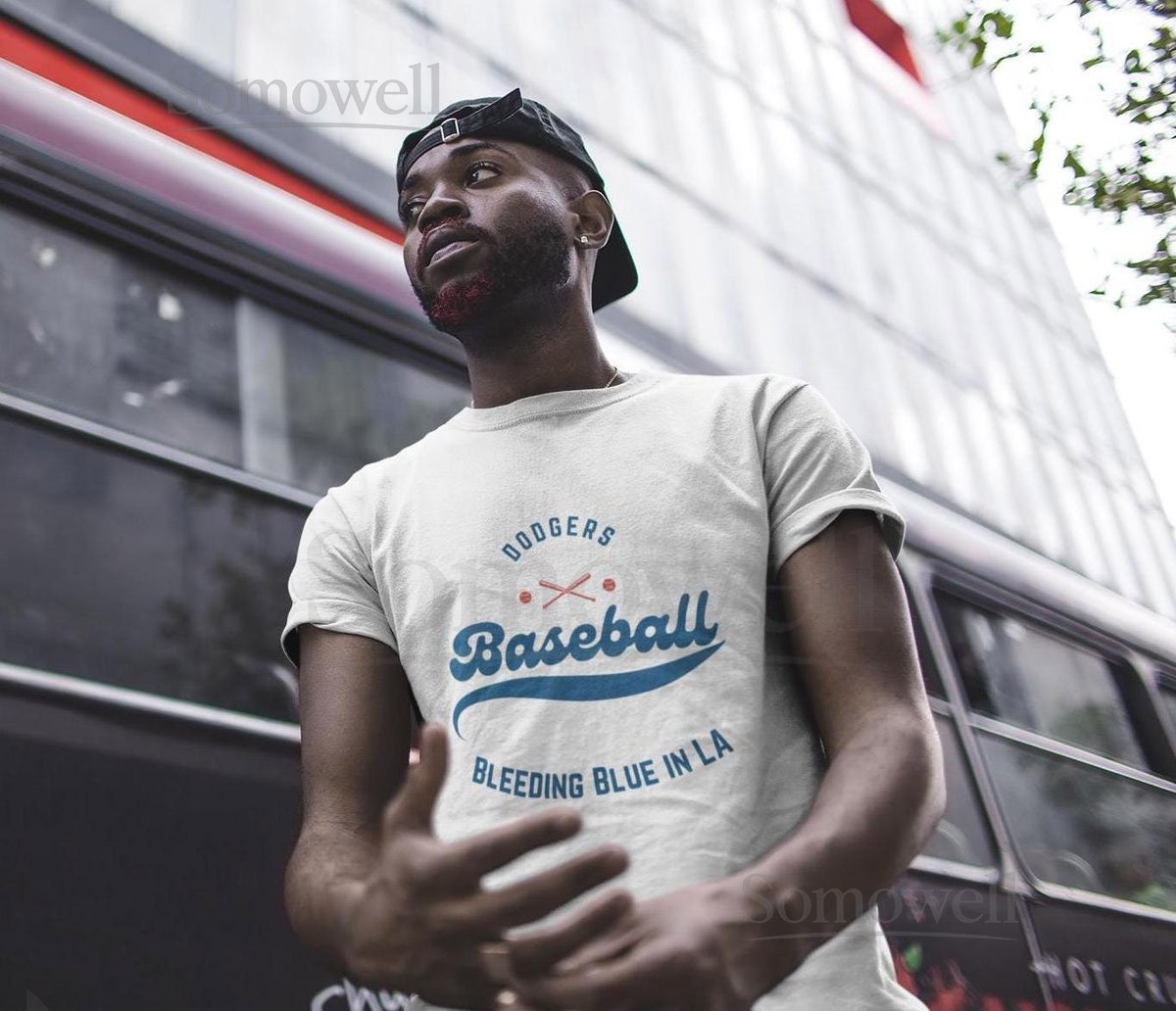 Dodgers Baseball Bleeding Blue Unisex Tee LA Baseball Shirt Baseball Fan Gift MLB Fan Apparel Baseball Team Shirt Los Angeles Dodgers_293