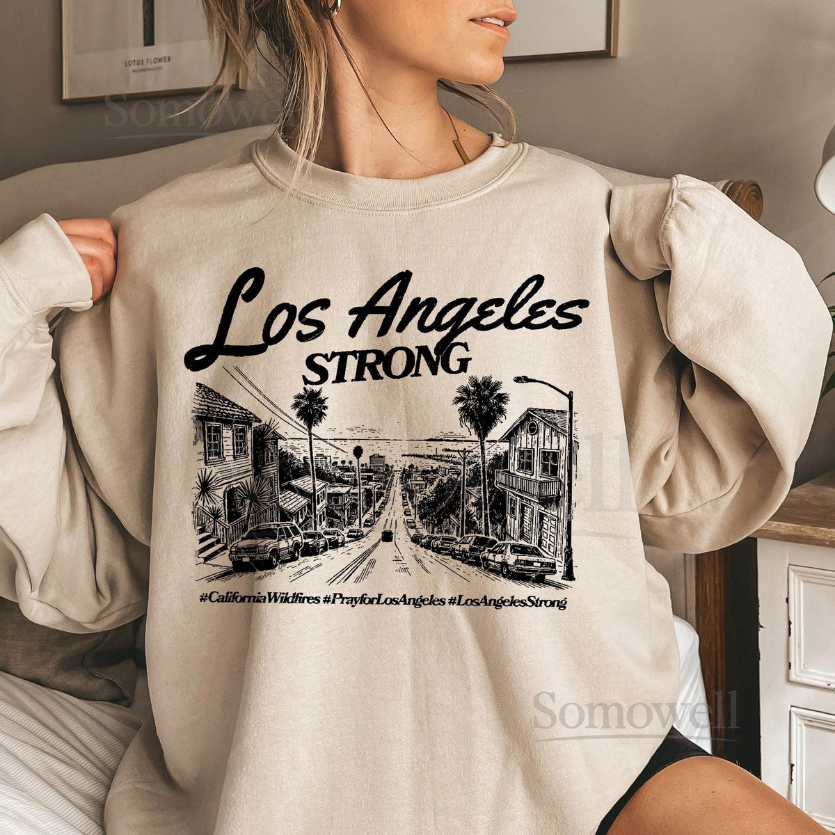 Los Angeles Strong Sweatshirt Forest Fire Awareness T-Shirt Los Angeles Support Group Hoodie Strong Matching Tee Forest Tee LA Graphic_85