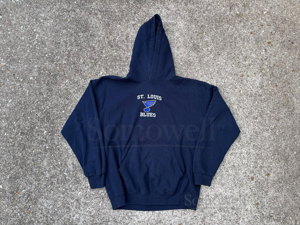 Vintage 90s St Louis Blues Hoodie Size L by Gildan_694