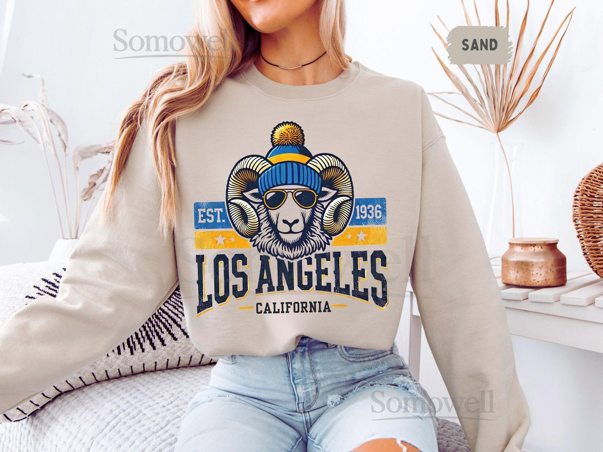 Los Angeles Football Unisex Sweatshirt LA Sports Fan Crewneck Jumper LA Football Team Apparel Gift for Football Fans Sports Lover Tops_93