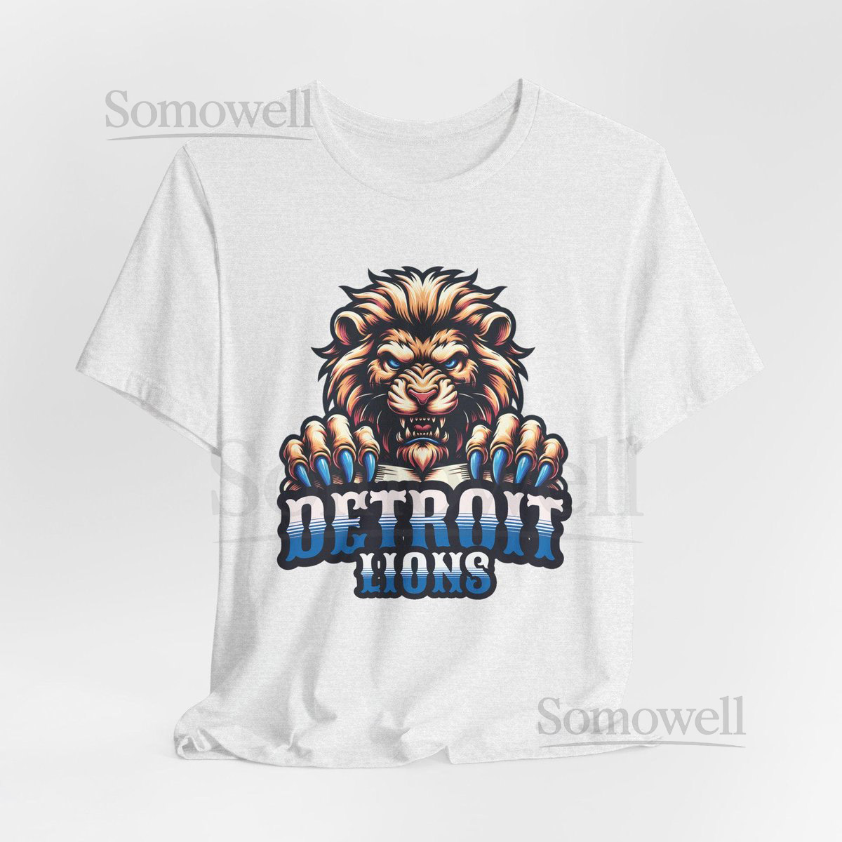 Detroit Lions Football Illustrated Lion Tshirt_226