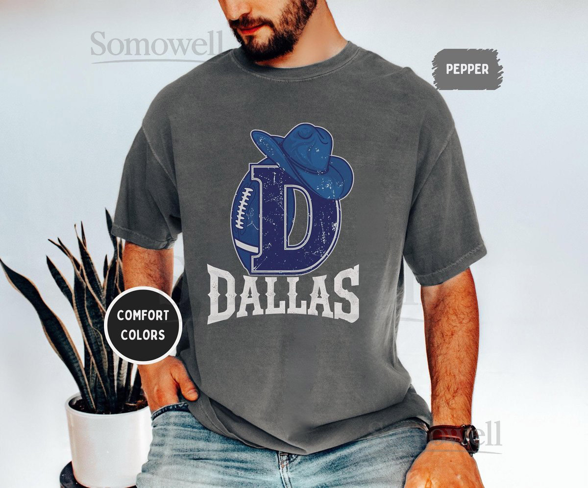 Dallas Football Comfort Colors Unisex T-shirt Garment-Dyed Tee Team Shirt Cowboy Sports Top Football Fan Gift Game Day Apparel_204