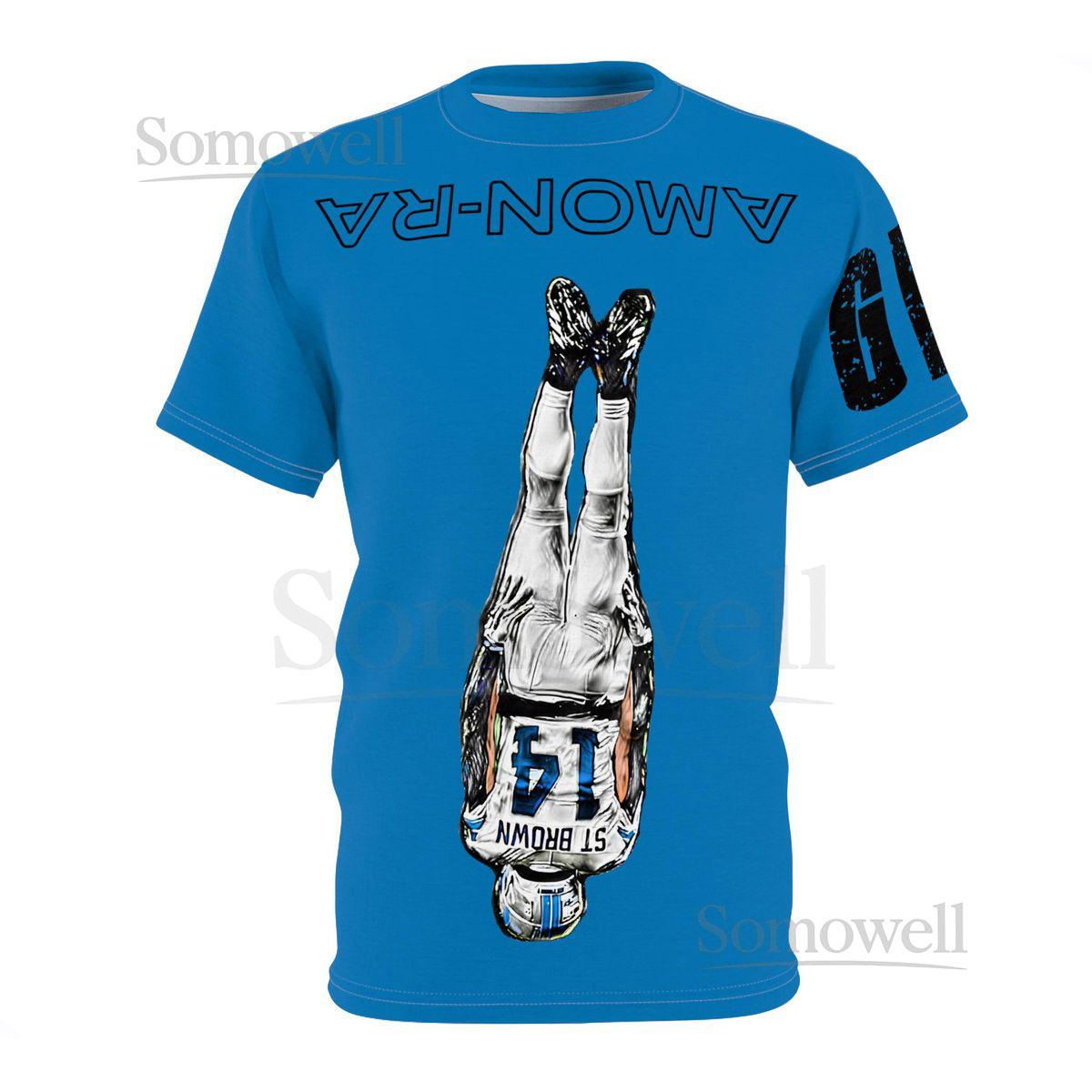 Amon-Ra St. Brown T-Shirt Amon-Ra St. Brown tee Headstand Celebration AOP Detroit Lions Fan Apparel Lightweight All-Over Print Tee_29