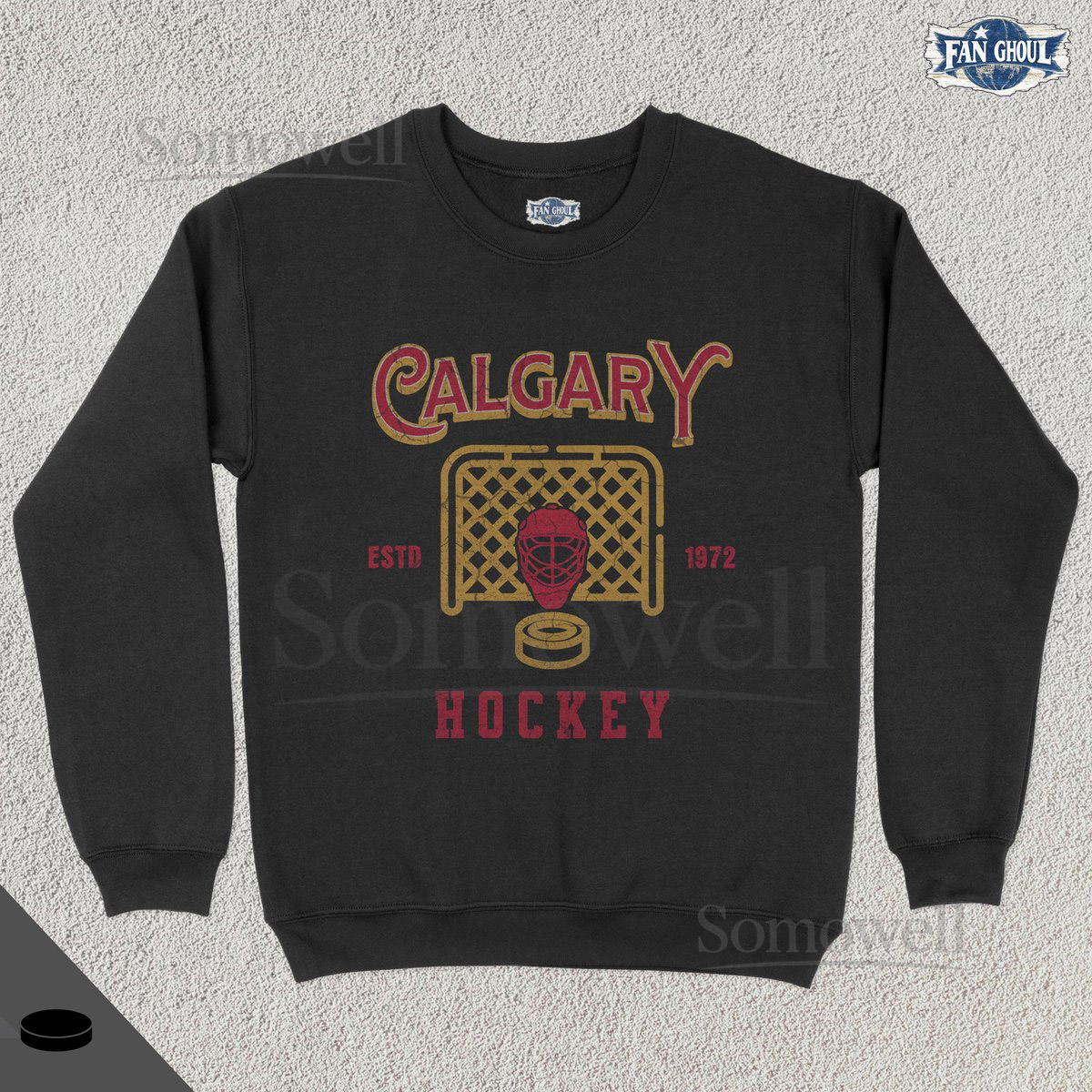 Vintage Calgary Hockey Crewneck American Sports Sweatshirt US Sports Clothing Hockey Fan Gift Hockey Apparel Vintage Sweater Flame_109