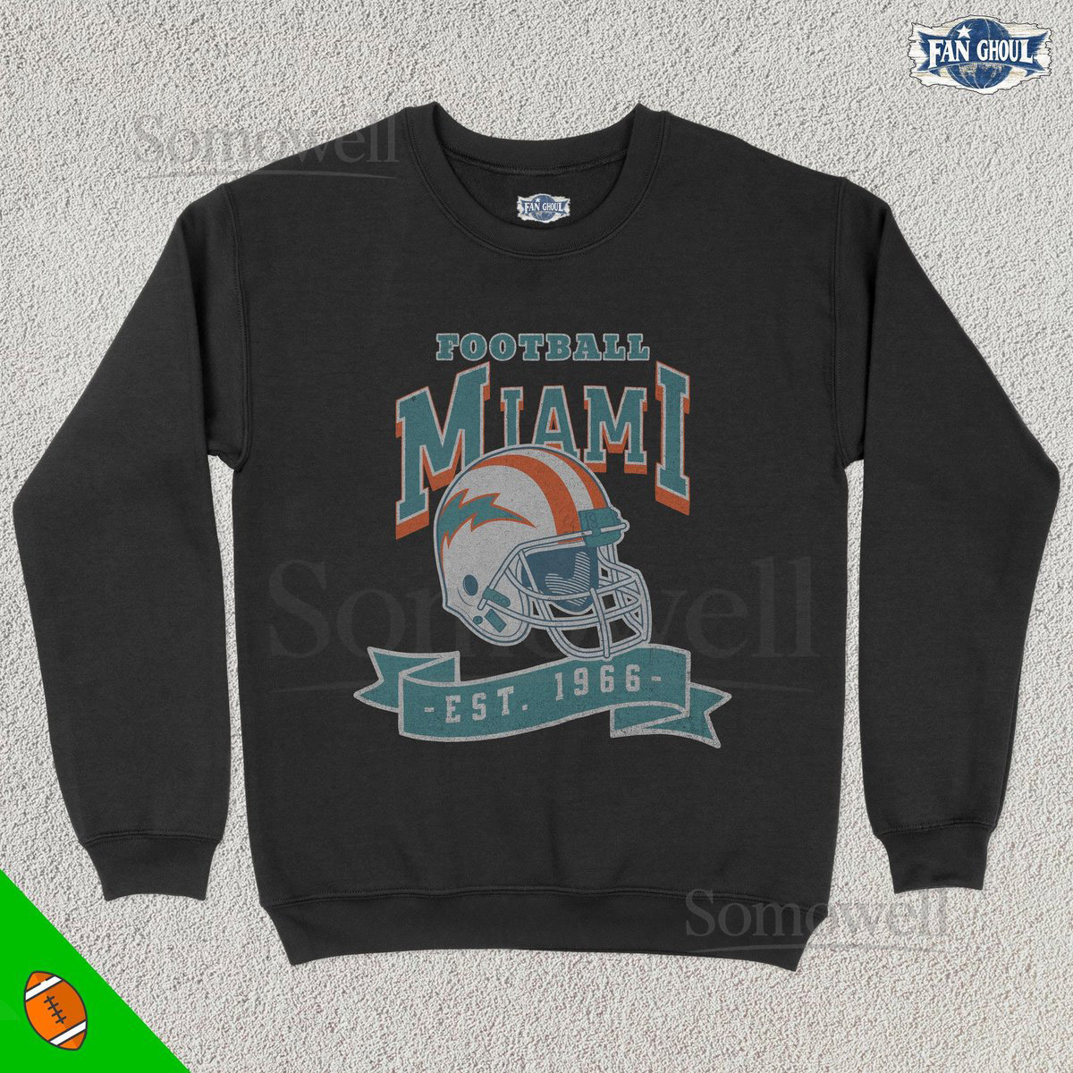 Vintage Miami Football Crewneck American Sports Sweatshirt US Sports Clothing Football Fan Gift Football Lover Apparel Vintage Sweater_700