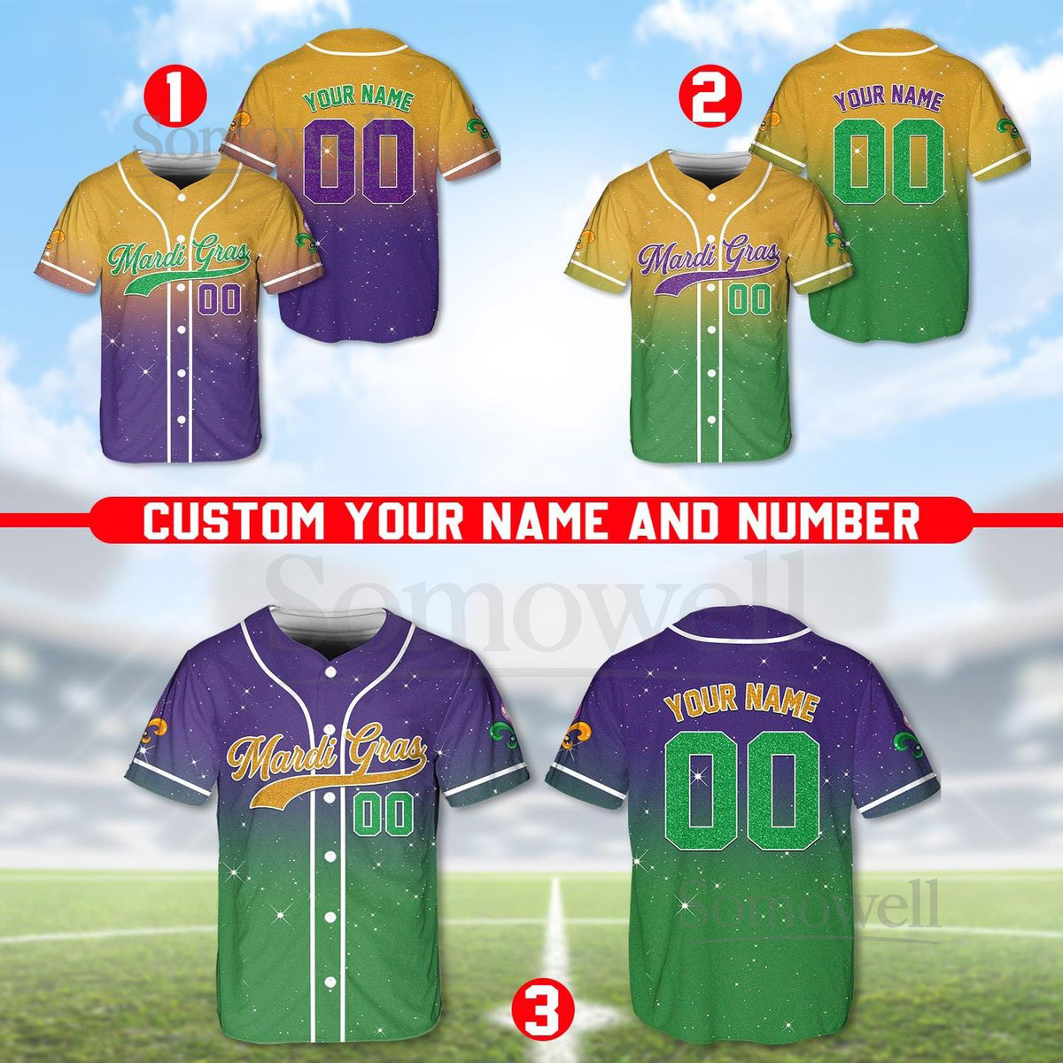 Personalized Glitter Mardi Gras Baseball Jersey Custom Name And Number Baseball Jersey Mardi Gras Carnival Jersey Printed Glitter_128