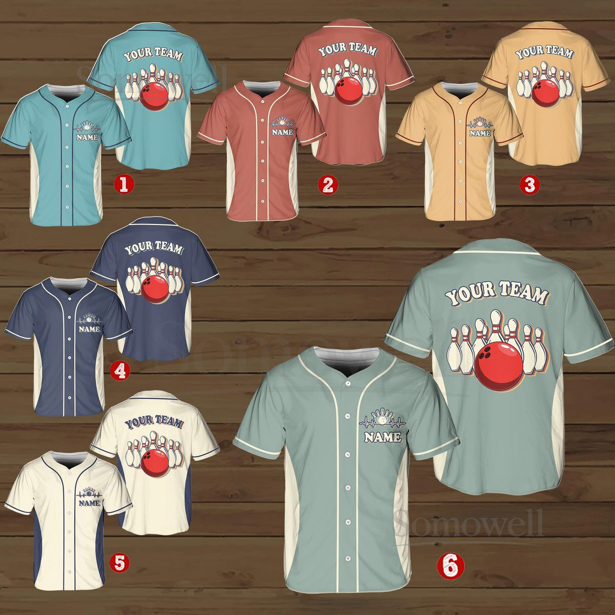 Personalized Bowling Team Baseball Jersey Custom Name Team Bowling Jersey Uniform For Bowling Team Bowling Lovers_036