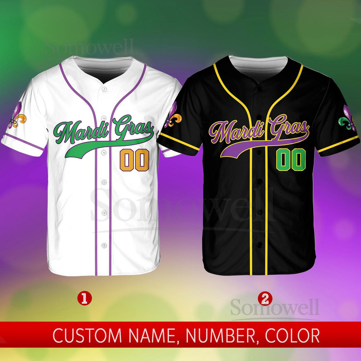 Personalized Mardi Gras Baseball Jersey Custom Name And Number Baseball Jersey Mardi Gras Carnival Jersey Gift For Family Matching_245