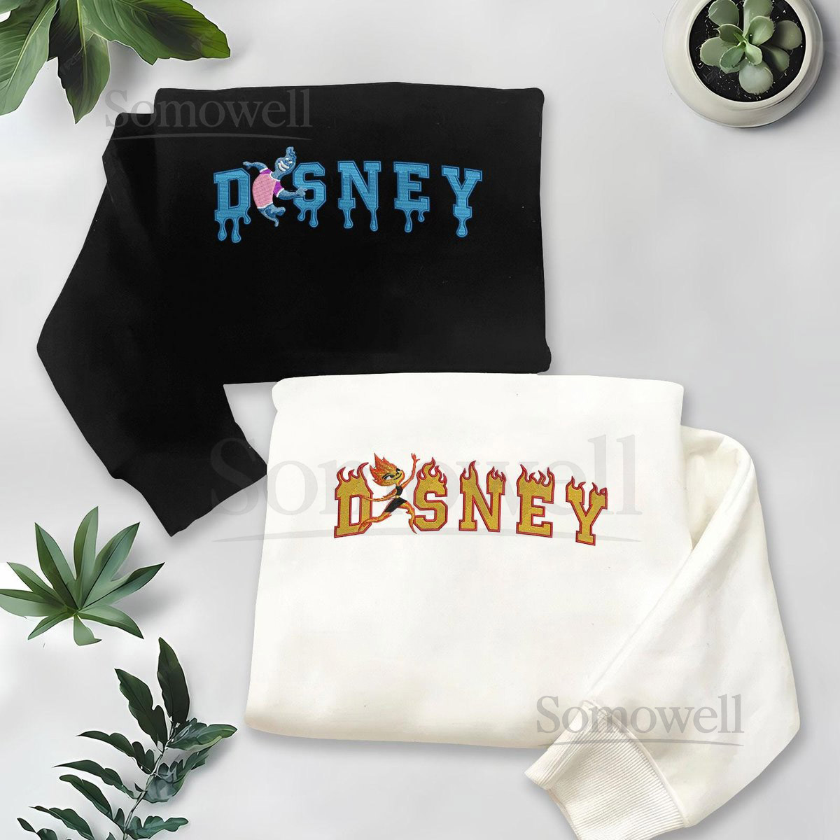 Disney Ember And Wade Couple Embroidered Sweatshirt Elemental Shirt Movie Cartoon Embroidery Hoodie Valentine Shirt Couple Gifts_41