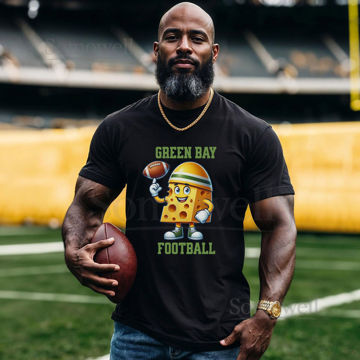 Green Bay Football Tee Cheese Wedge Mascot Unisex Jersey_422