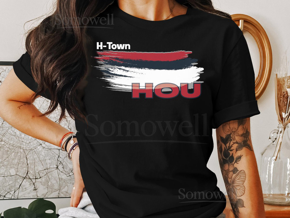 Houston Texans H-Town Football Color Swoosh Short-Sleeve Long-Sleeve T-_335