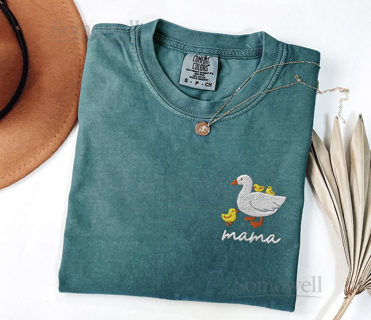 Embroidered Mama Shirt Duck Mama Shirt Mothers Day Gift Mom Tshirt Gift for Mom Duck Lover Gift Mama and Kids Pregnancy Announcement_79