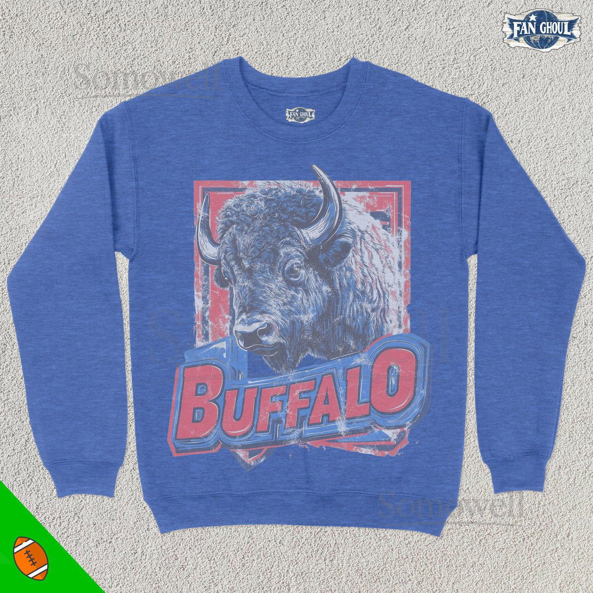 Vintage Buffalo Football Crewneck American Sports Sweatshirt US Sports Clothing Football Fan Gift Football Lover Apparel Vintage Bison_1005