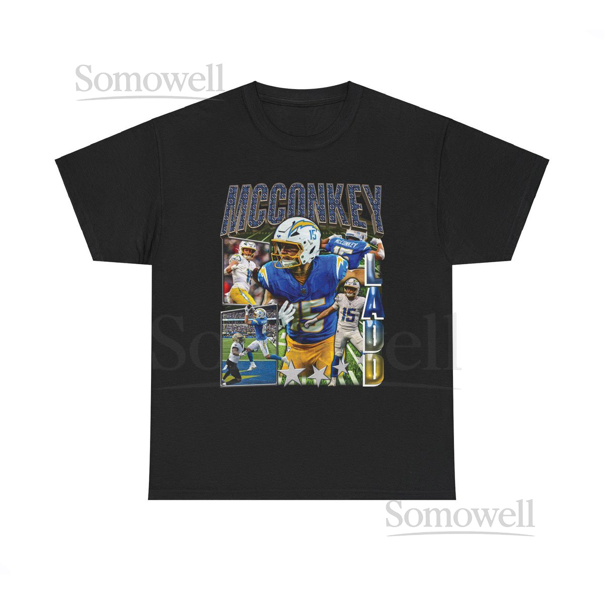 Ladd McConkey Vintage Bootleg Tee - Retro Football Gift Shirt_445