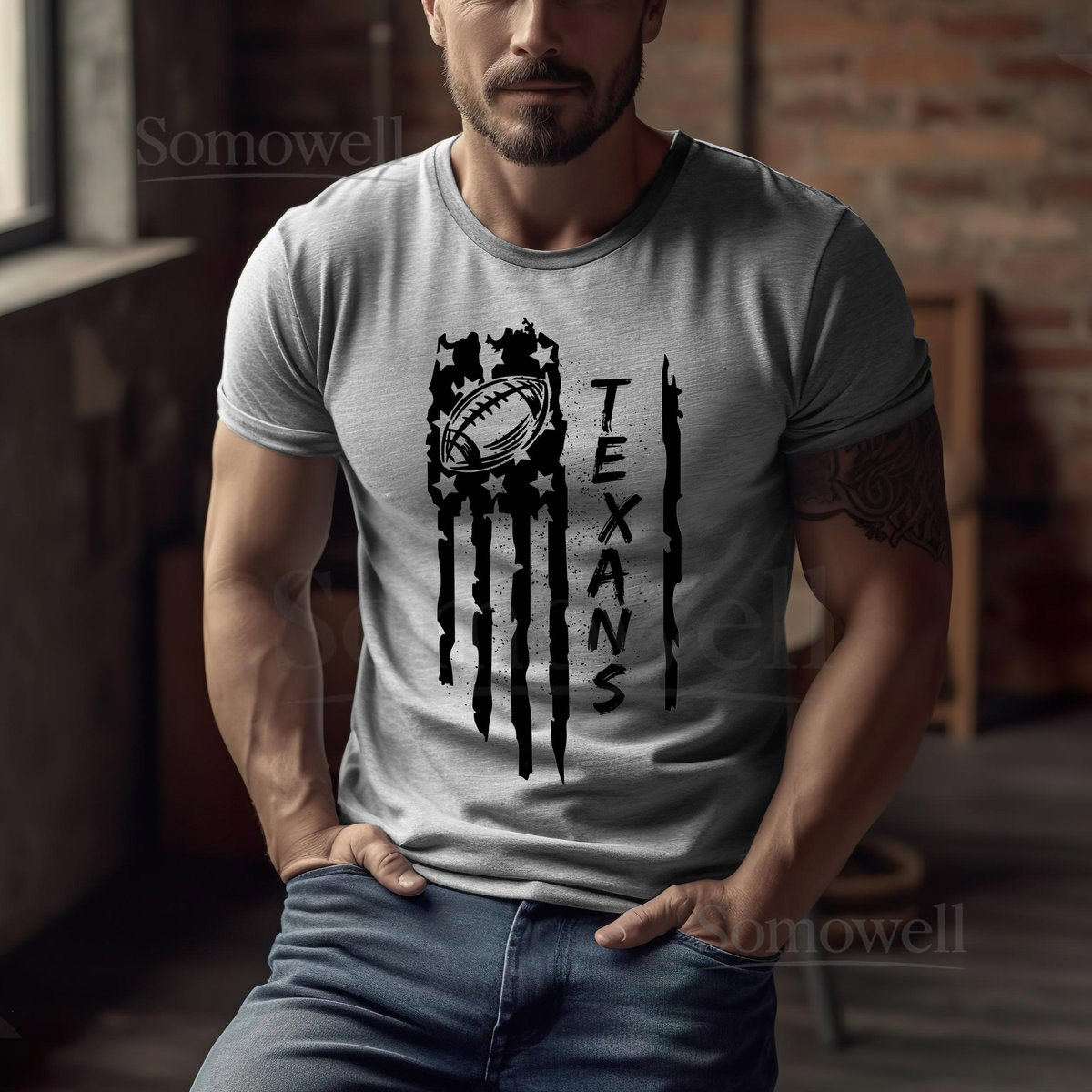 Texans Football T-Shirt Softstyle Game D_858