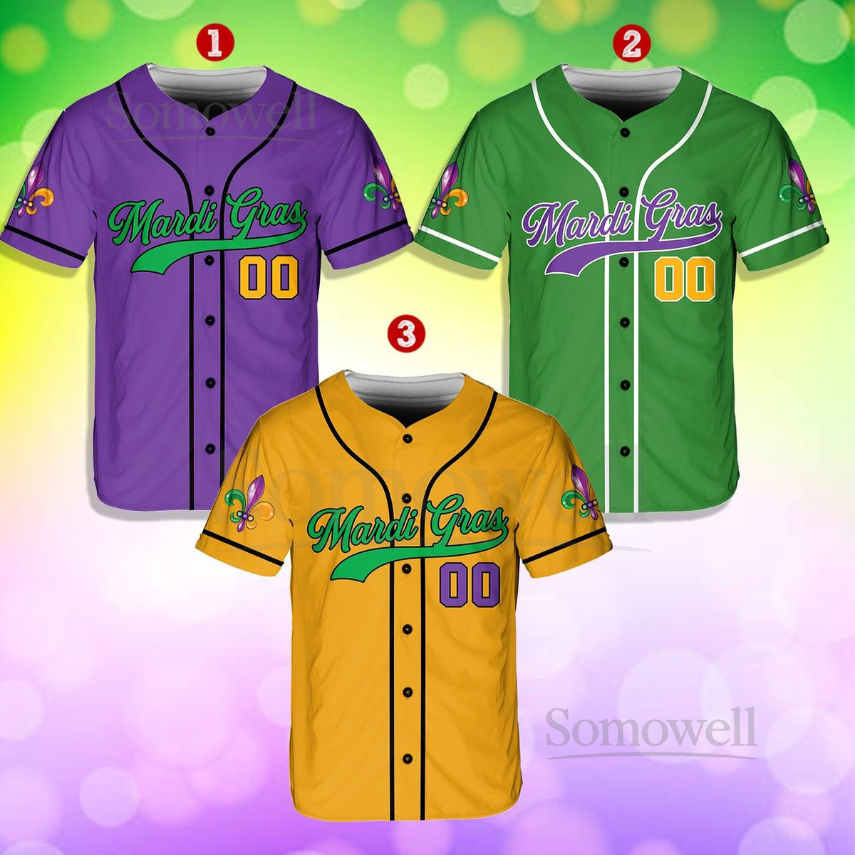 Personalized Mardi Gras Baseball Jersey Custom Name And Number Baseball Jersey Mardi Gras Carnival Jersey Gift For Family Matching_251