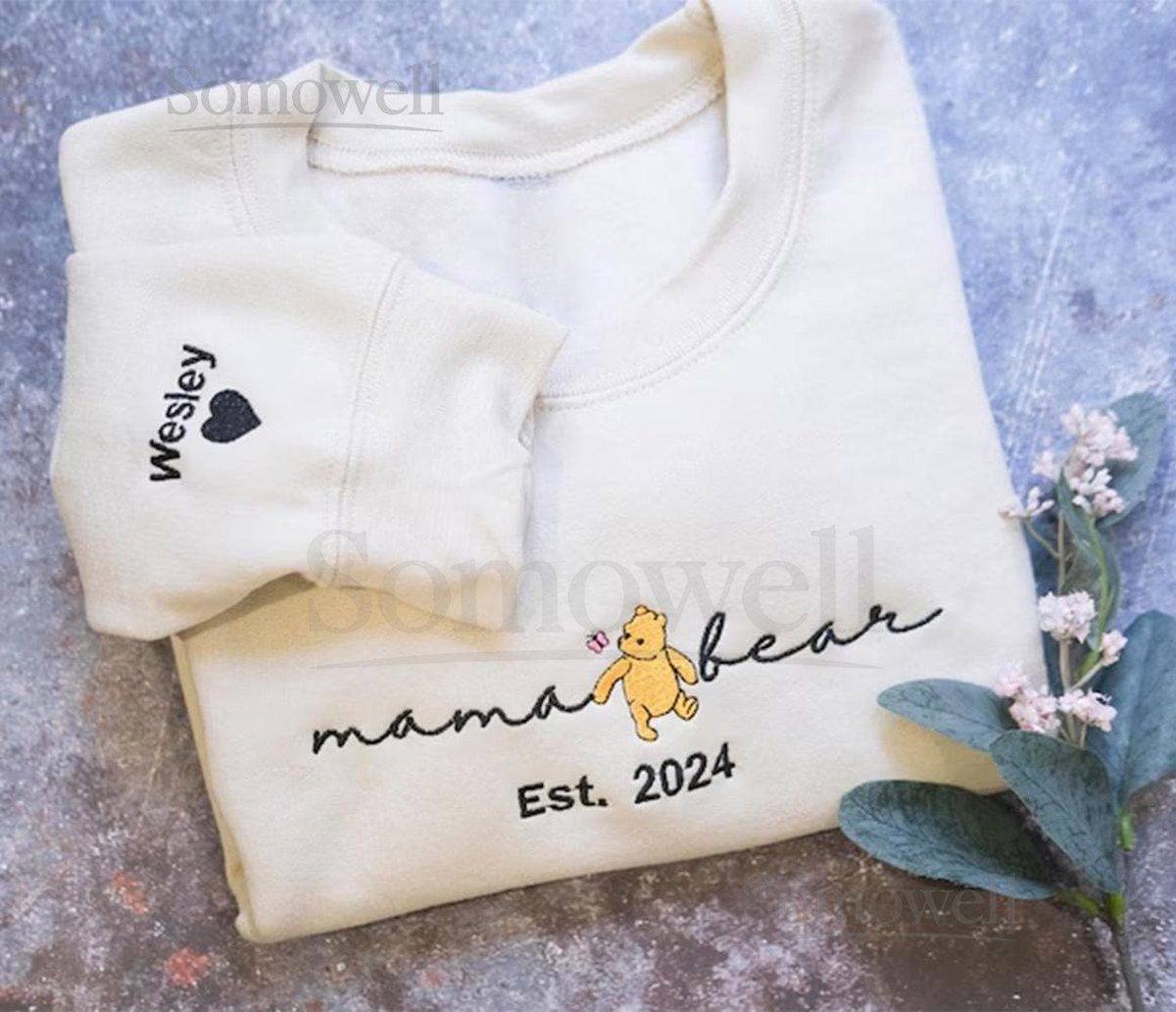 Custom Mama Bear Embroidered Sweatshirt Winnie The Pooh Embroidered Hoodie Disney Mom Shirt Cartoon Shirt Mother Day Gift Mom Gift_24