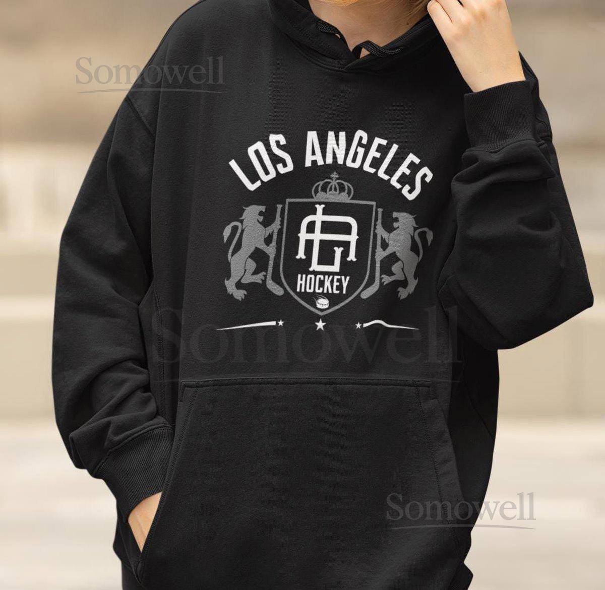 Los Angeles Hockey Hoodie Kings Long Sleeve Fan Apparel_287