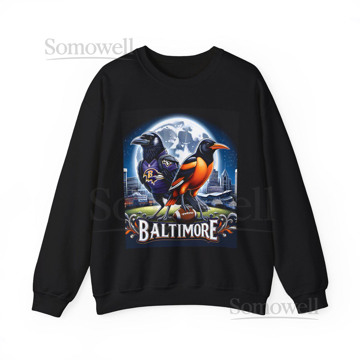 Baltimore Ravens Orioles Sweatshirt Charm City Crewneck Baseball Football Fan Shirt Unisex Heavy Blend Sports Gift_152