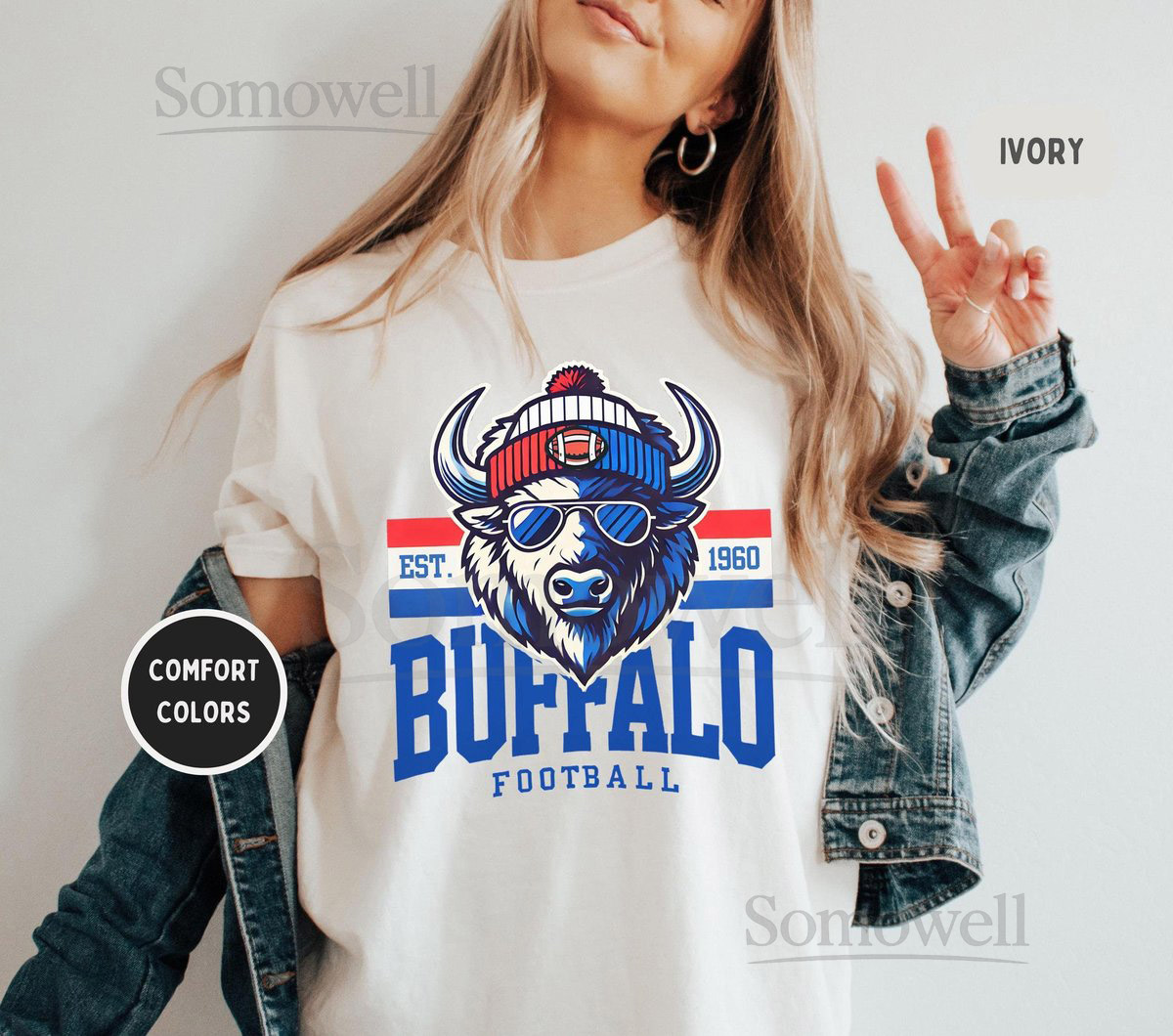 Buffalo Football Comfort Colors T-shirt Buffalo Tee Football Fan Shirt Game Day Apparel Sports Team Clothing_262