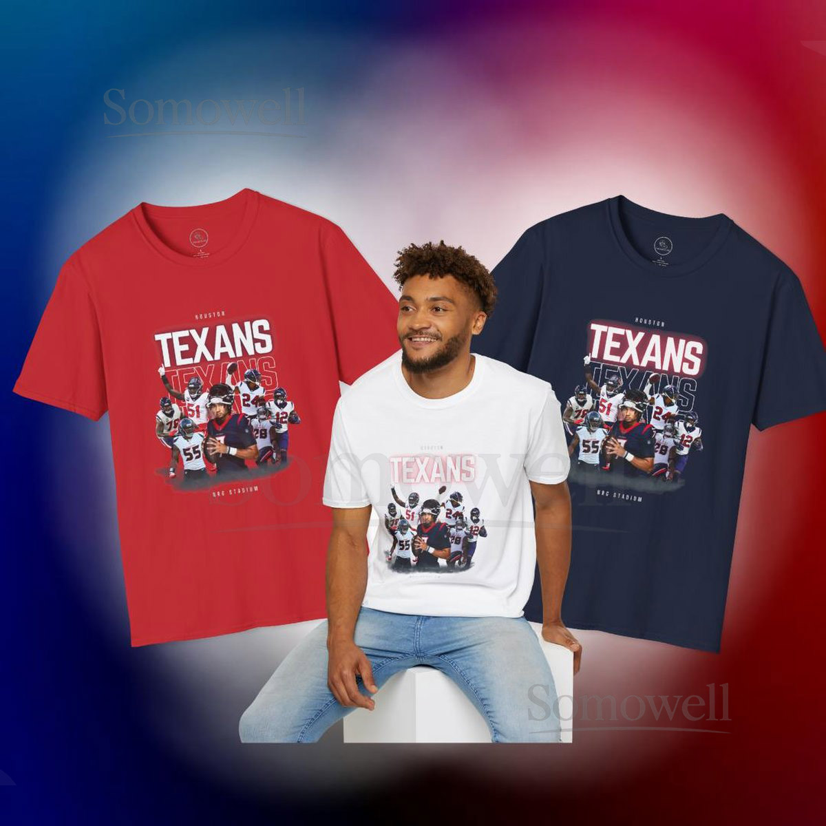 Houston Texans T-Shirt and Sweatshirt Youth and Adult Sizes CJ Stroud Nico Collins Derek Stingley Jr NFL Valentin_347