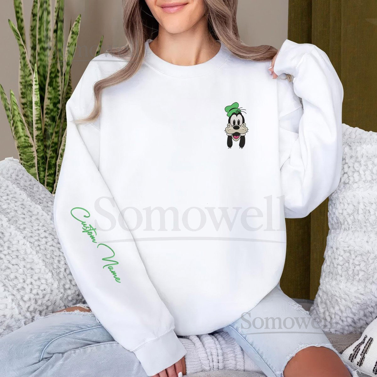 Custom Name Goofy Dog Embroidered Sweatshirt Disney Character Embroidery Hoodie Movie Cartoon Shirt Disneyworld Disneyland Shirt_28