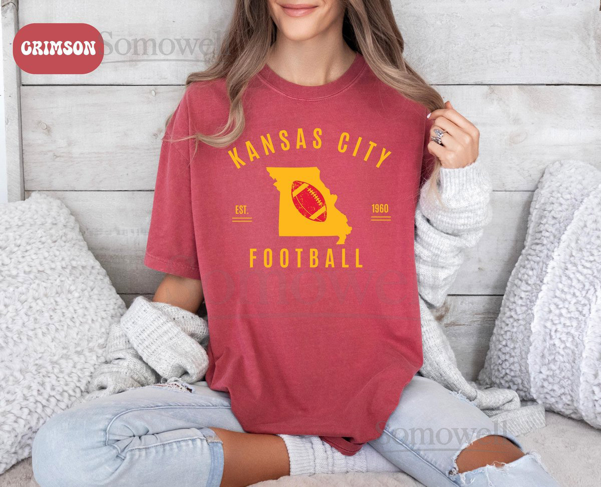 Kansas City Football Shirt Comfort Colors Kansas City Football T-shirt Trendy Kansas City Football Fan Shirt Kansas City Crewneck Sunday_354