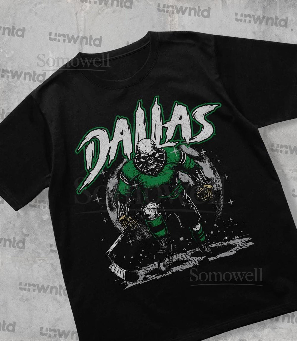 Dallas Hockey Shirt - Graphic Tees - Skeleton Shirt - Merch Tee - Gift Shirt - Bootleg Shirt - Vintage - Stars_140
