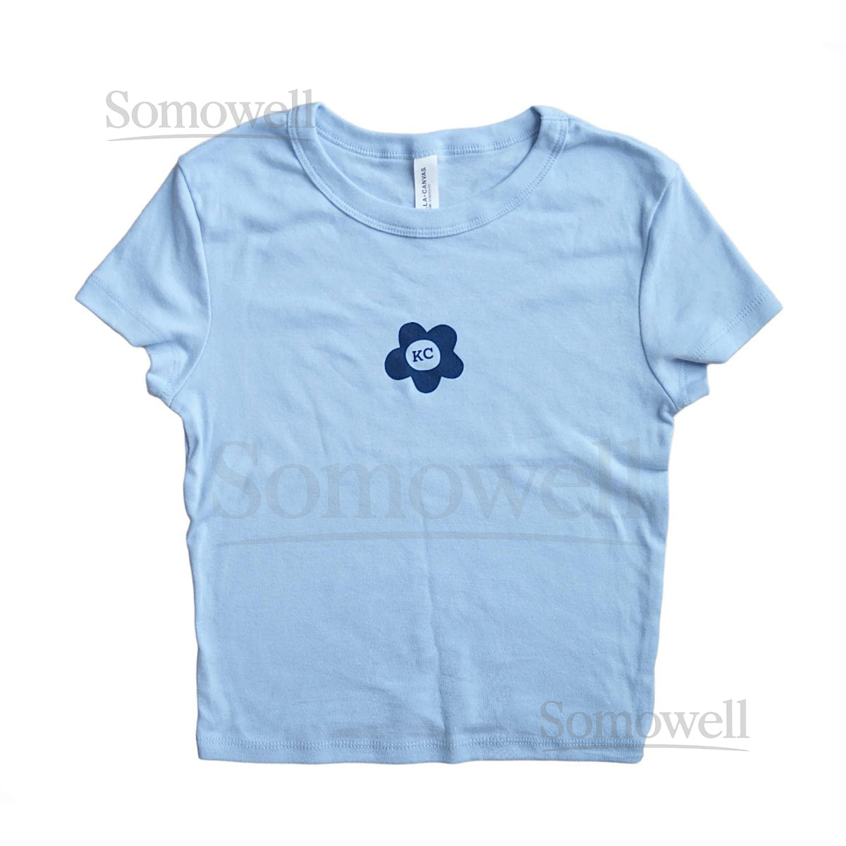 KC Flower Baby Tee - Blue - Kansas City - Baseball - Soccer - KC Shirt_485