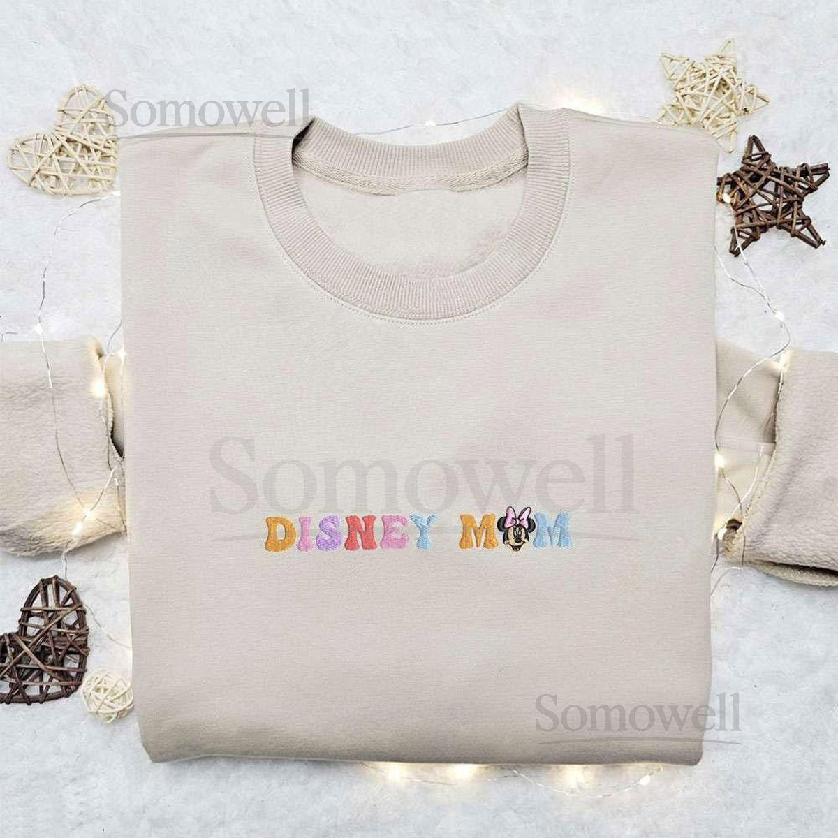 Disney Mom Embroidered Sweatshirt Minnie Mouse Shirt Disney Characters Embroidered Hoodie Gift For Mom Grandma Mothers Day Gift_44