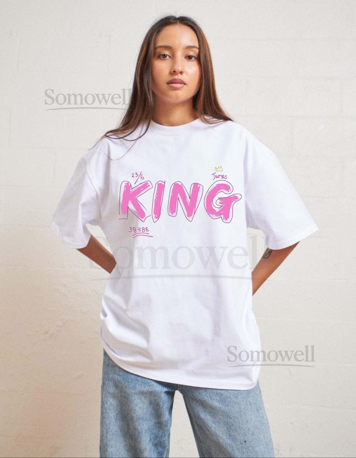 Lebron James KING Graphic Unisex Heavy Oversize Tee - Urban Streetwear Birthday Gift Fun Statement Shirt_255