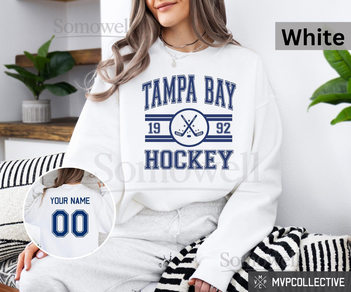 Retro Tampa Bay Hockey Sweatshirt - Vintage Tampa Bay Hockey Crewneck - Trendy Tampa Bay Shirt - Customized Hockey Sweatshirt_106