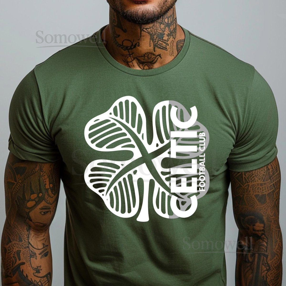 Celtic FC T-Shirt 100 Cotton Celtic Clover Tee_74