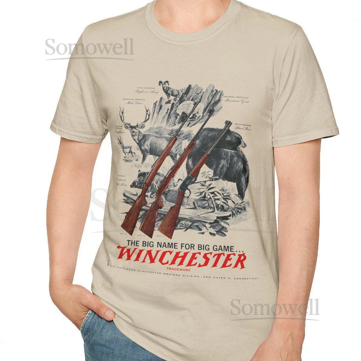 Vintage Deer Hunter Rifle Unisex Softstyle T-Shirt Retro Hunting Tee Old School Hunter Gift Winchester Outdoors Shirt_419