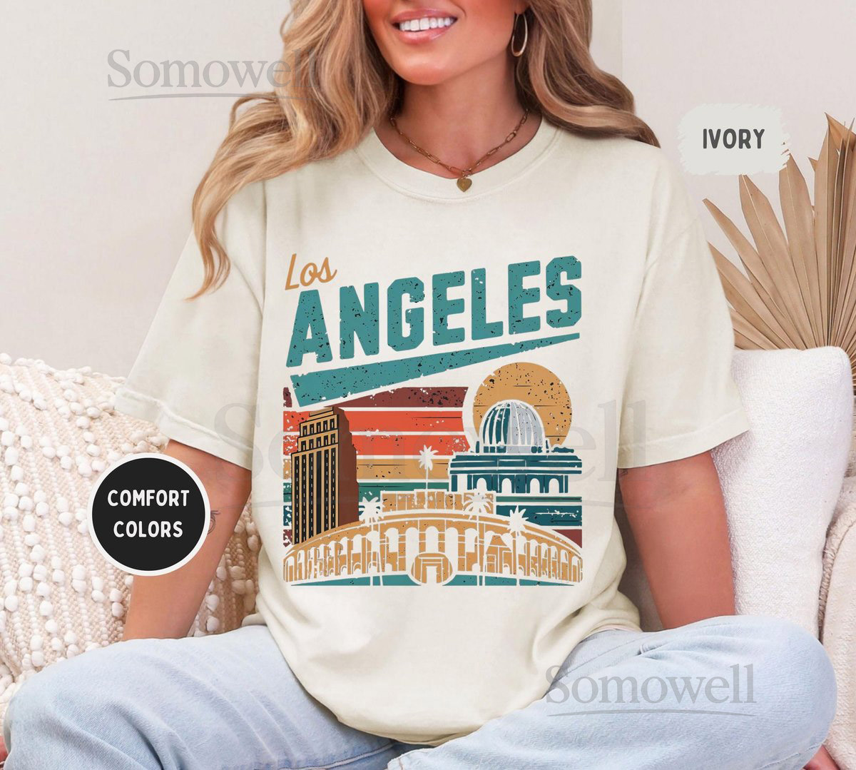 Retro Los Angeles Comfort Colors shirt - Vintage West Coast Apparel Soft T-shirt Gift for Travelers LA Streetwear Comfortable Tee_366