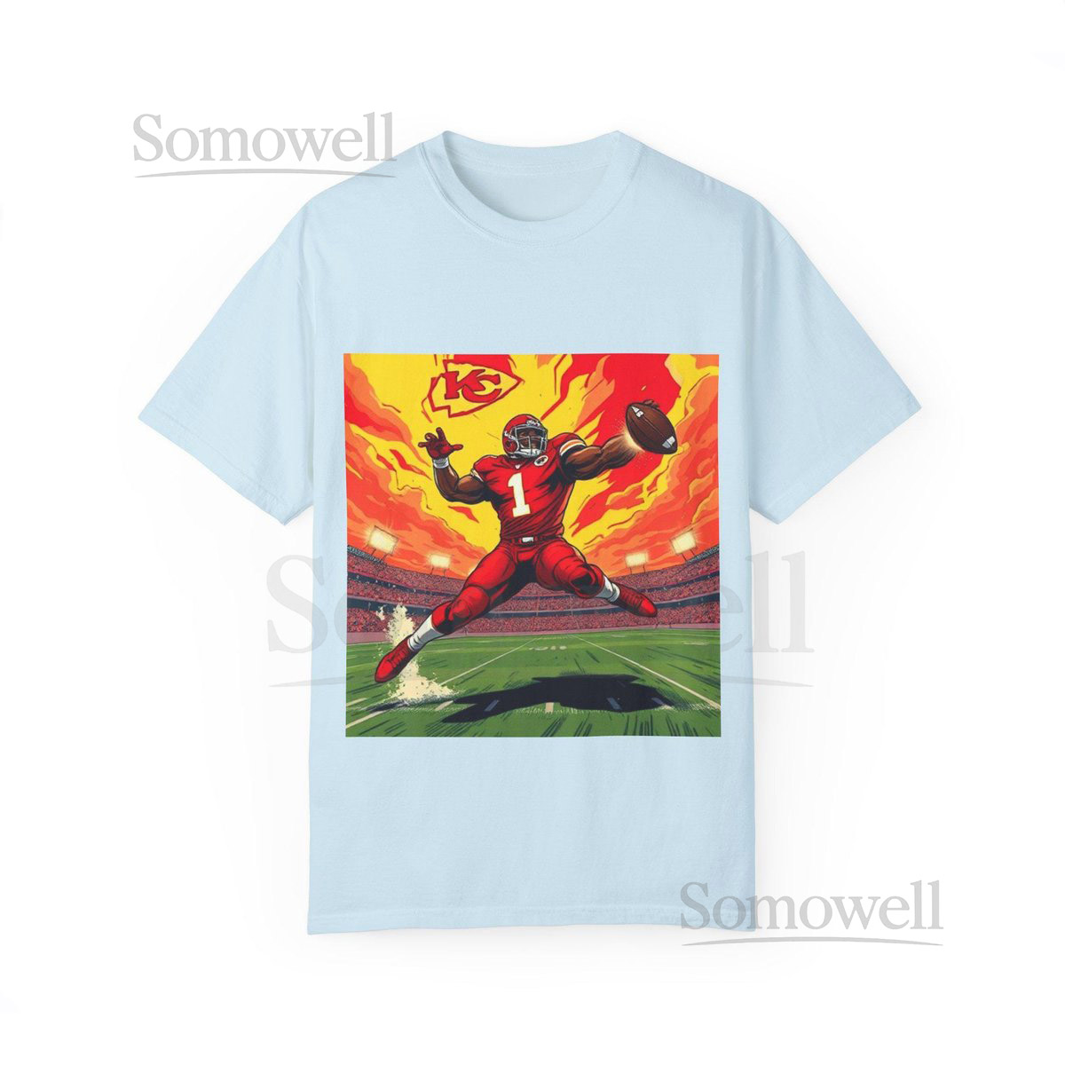 Xavier Worthy 1 Kansas City Chiefs Comic Superhero Style T-Shirt NFL Comfort Colors_853