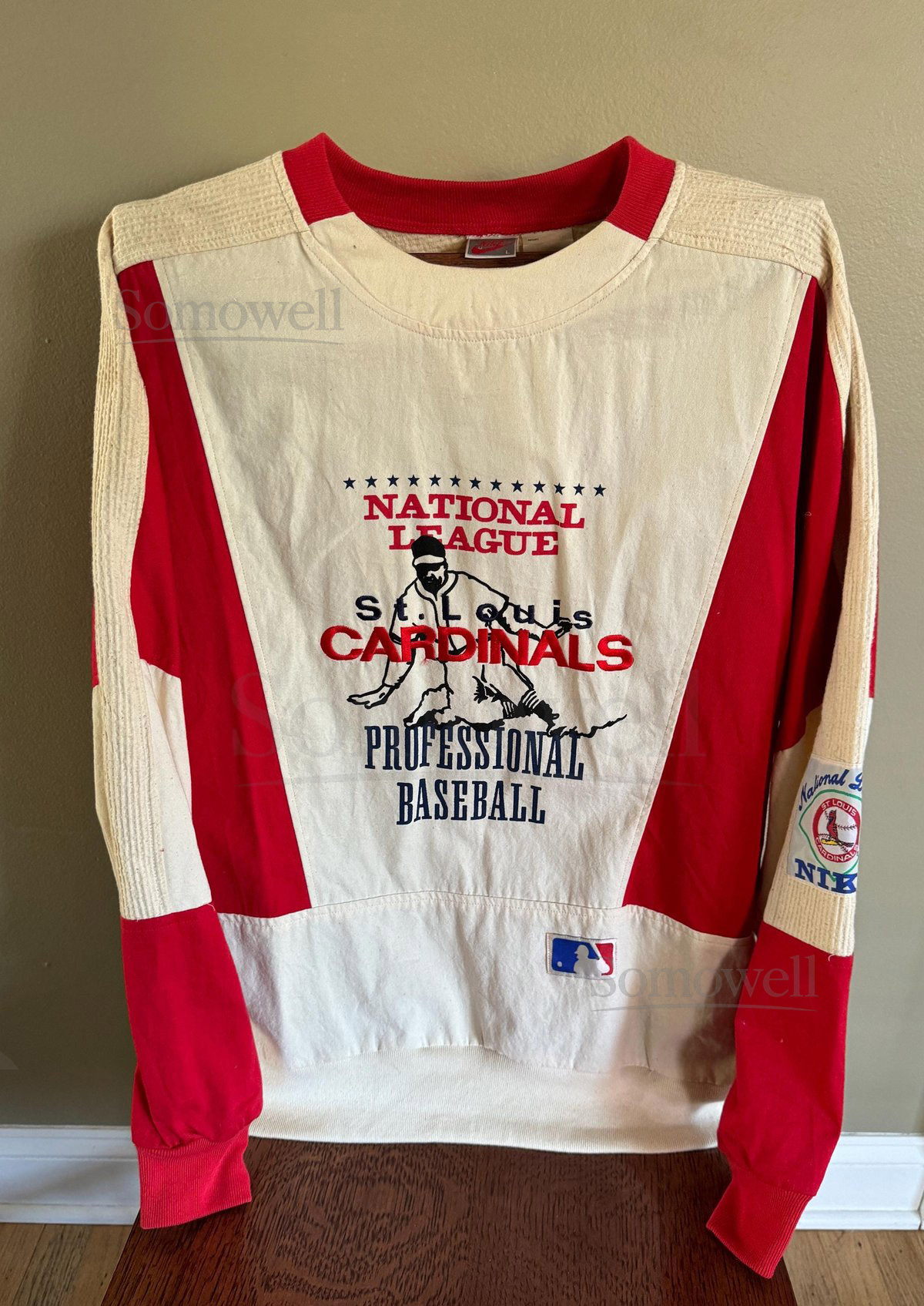 VERY RARE 1980's quotCardinalsquot National League Baseball Nike Jersey Pullover Sweatshirt_957