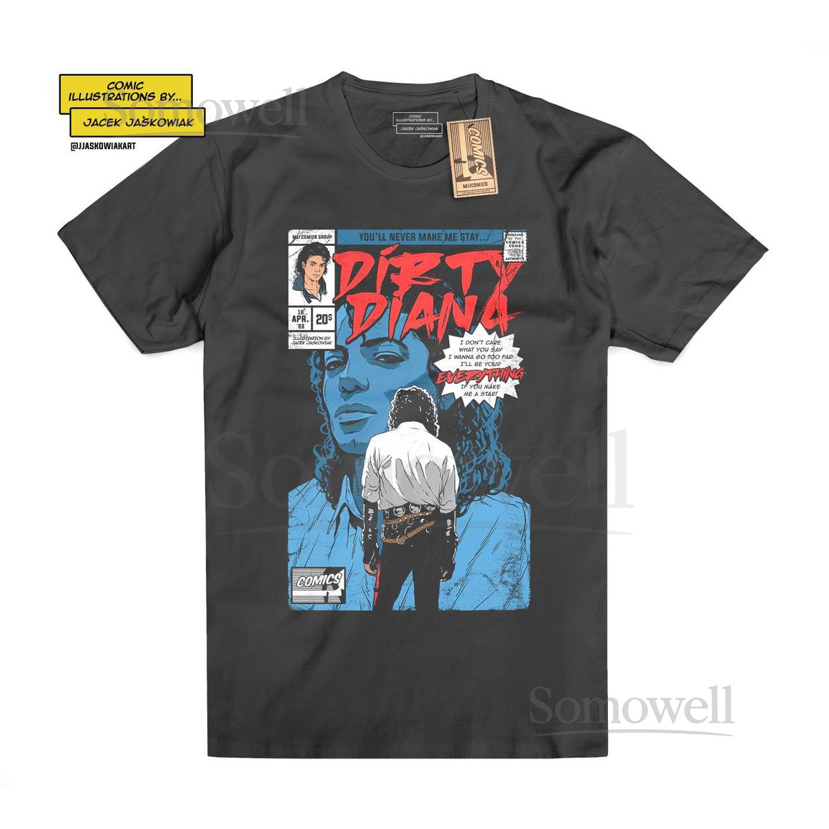 Dirty Diana '88 Comic Book Tshirt Unofficial_146