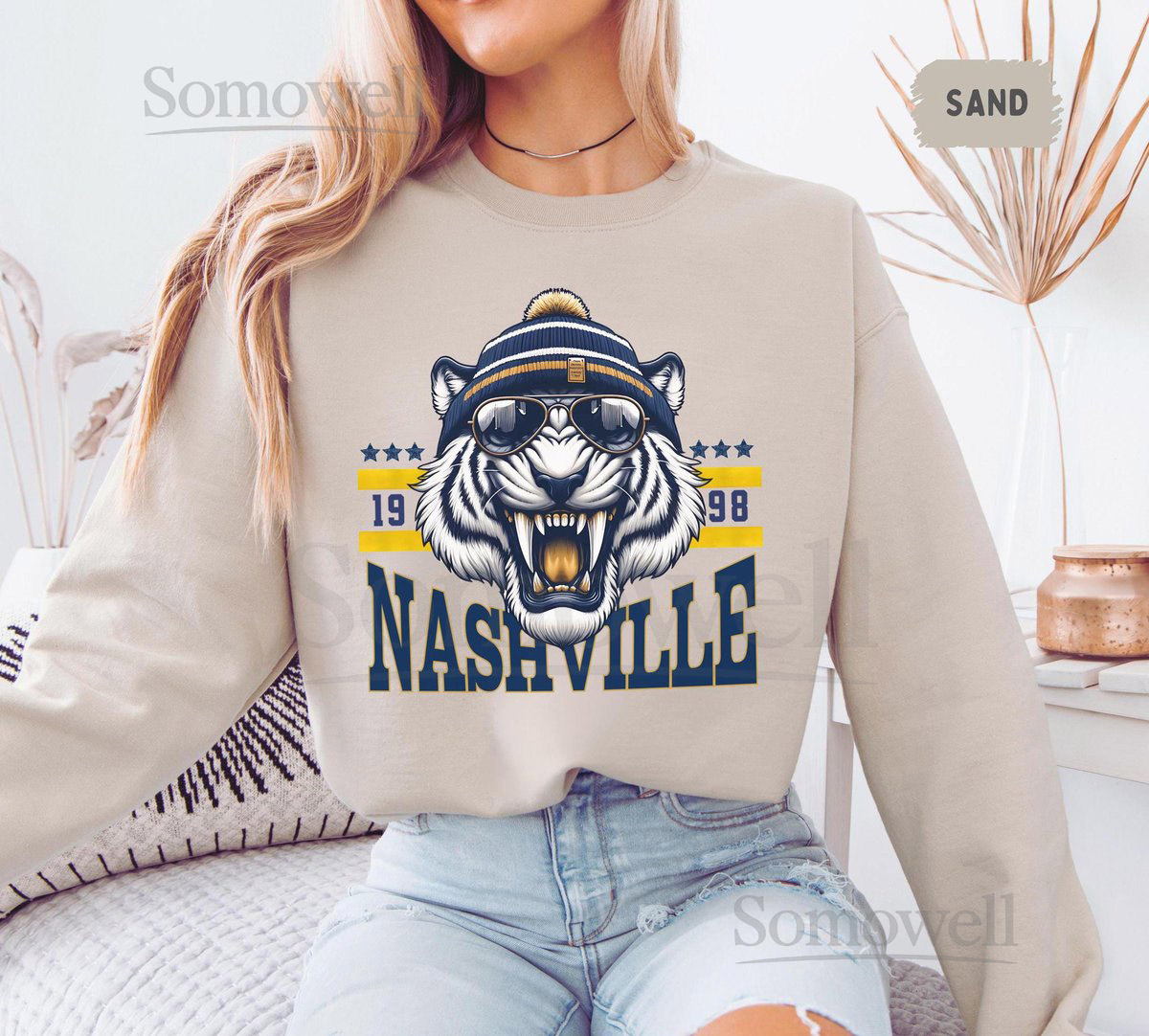Nashville Hockey Sweatshirt Cool Urban Ice Hockey Apparel Unisex Crewneck Jumper Hockey Fan Gift Predator Sports Team Top Winter Game Day_324