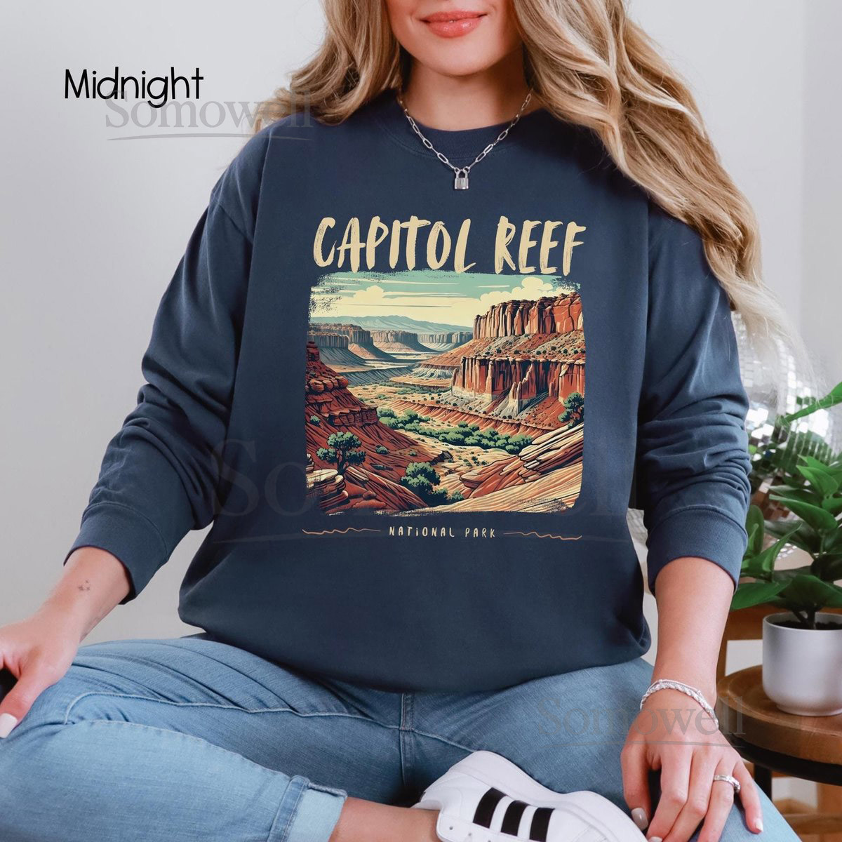 Capitol Reef National Park Comfort Colors Long Sleeve T-Shirt Utah Unisex Tee Retro Grunge Style Utah Travel Souvenir Capitol Reef Gift_71