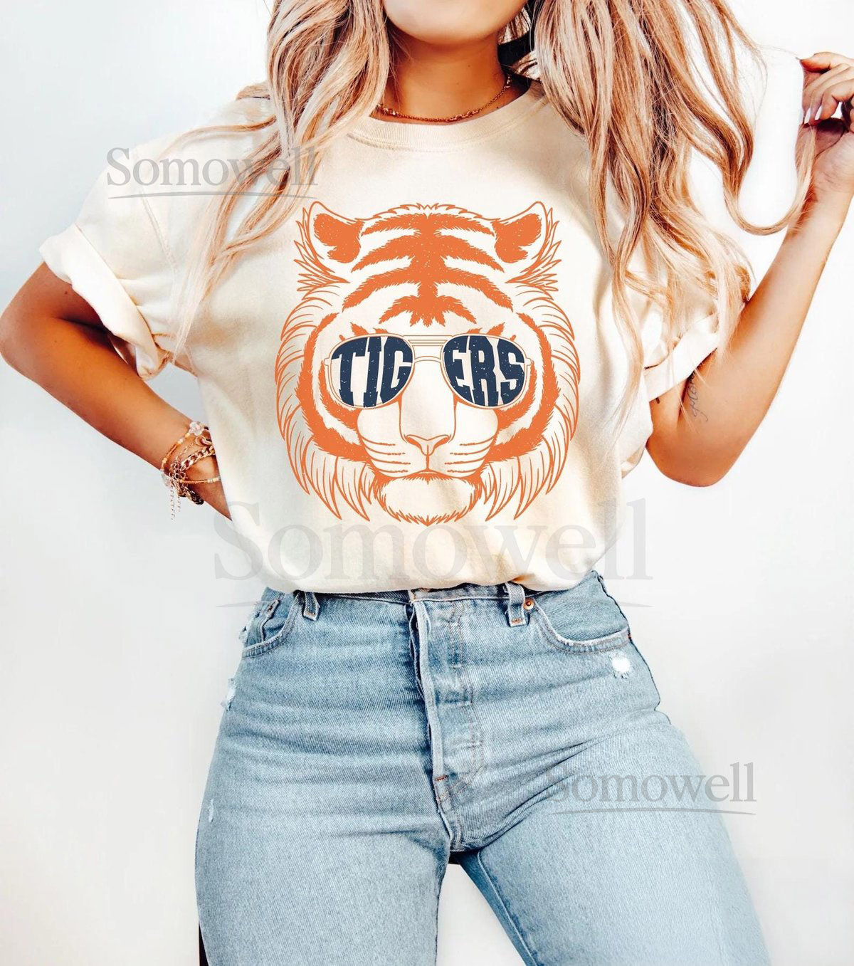 Retro Blue and Orange Tigers Shirt Tigers Crewneck Tigers Baseball Game Day Apparel Tigers Mascot Shirt_710