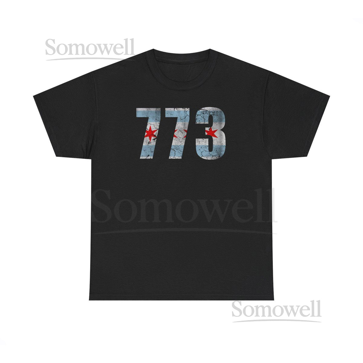 Chicago Flag 773 Style Unisex Tee Grunge Graphic Tee Casual Wear Streetwear_184