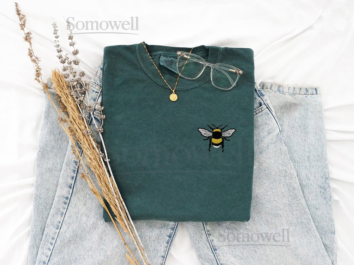 Embroidered Bee Shirt Honey Bee Tshirt Gardener Shirt Spring Shirt Save the Bee Tee Gift for Bee Lover Beekeeper Gift Bumblebee Shirt_48