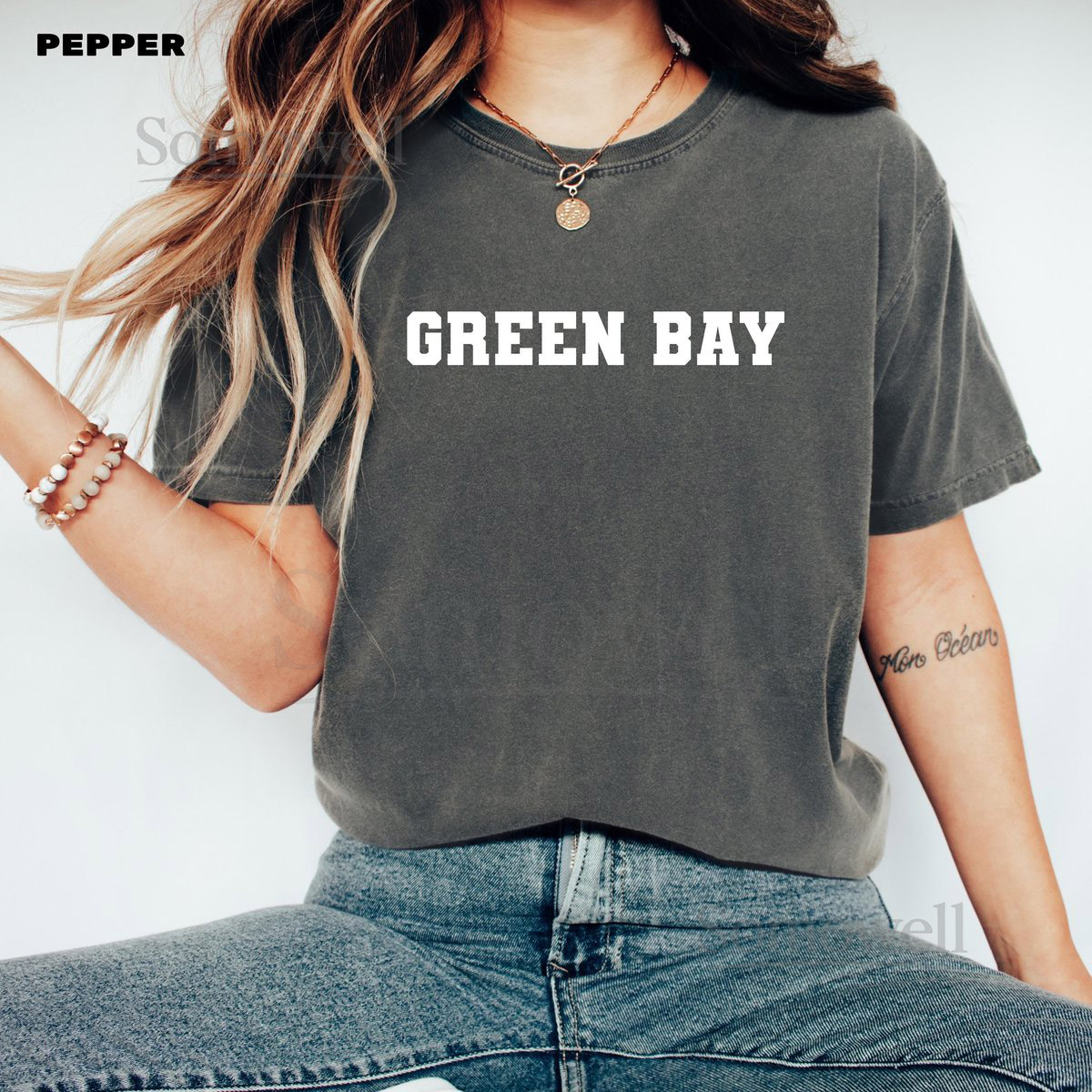 Vintage Green Bay Football T-Shirt Comfort Colors Unis_948